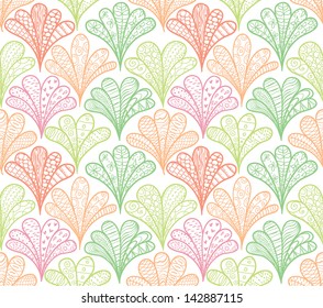 Doodle abstract bushes seamless pattern.