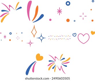 Doodle Abstractas Elementos de diseño coloridos