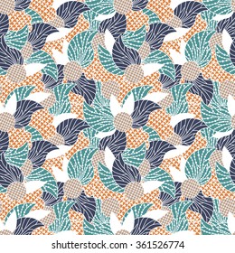 Doodle abstract colorful seamless pattern. Hand drawn background. Vector illustration. 