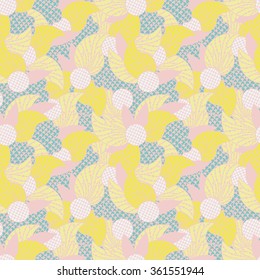 Doodle abstract colorful seamless pattern. Hand drawn background. Vector illustration. 