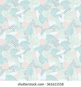 Doodle abstract colorful seamless pattern. Hand drawn background. Vector illustration. 