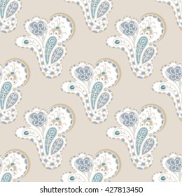 Doodle abstract colorful seamless pattern. Hand drawn Paisley background. Vector illustration. 