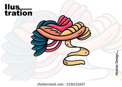 Abstrakter, farbiger Doodle-Premium-Vektorgrafik