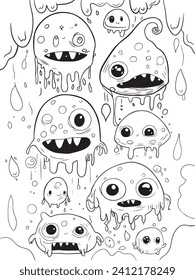 doodle abstract drippy monster