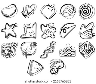 doodle abstract element in outline style
