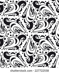 Doodle abstract floral seamless pattern