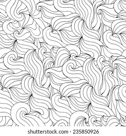 Doodle abstract floral seamless pattern