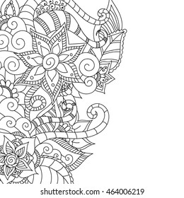 Doodle abstract flower. Vector illustration

