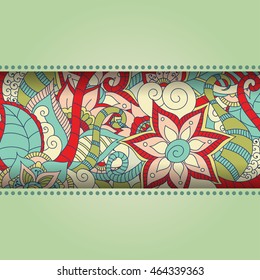 Doodle abstract flower. Vector illustration
