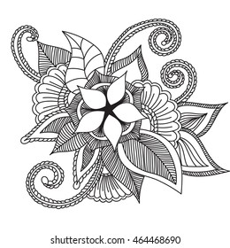 Doodle abstract flower. Vector illustration