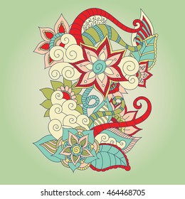 Doodle abstract flower. Vector illustration