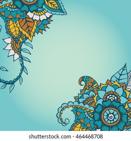 Doodle abstract flower. Vector illustration