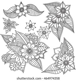 Doodle abstract flower. Vector illustration
