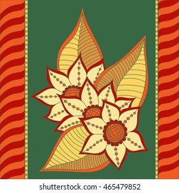 Doodle abstract flower. Vector illustration

