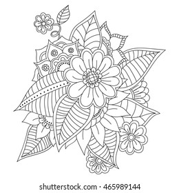 Doodle abstract flower. Vector illustration
