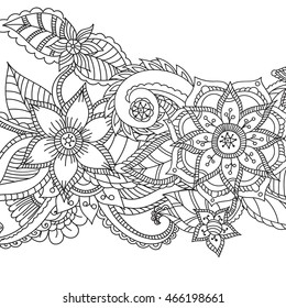 Doodle abstract flower. Vector illustration
