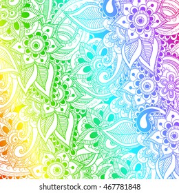 Doodle abstract flower. Vector illustration
