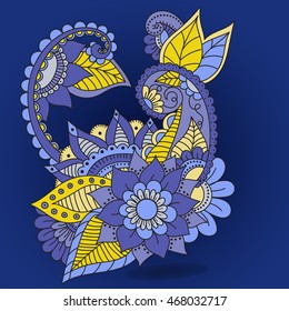 Doodle abstract flower. Vector illustration

