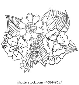 Doodle abstract flower. Vector illustration

