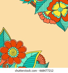 Doodle abstract flower. Vector illustration
