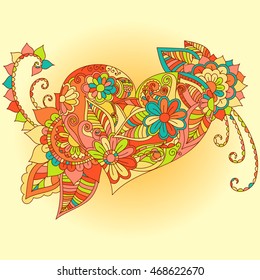 Doodle abstract flower. Vector illustration
