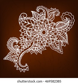 Doodle abstract flower. Vector illustration