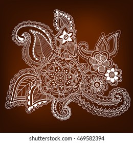 Doodle abstract flower. Vector illustration