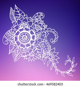 Doodle abstract flower. Vector illustration
