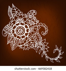 Doodle abstract flower. Vector illustration