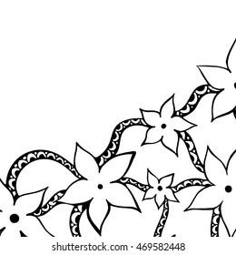 Doodle abstract flower. Vector illustration