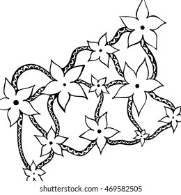 Doodle abstract flower. Vector illustration