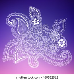 Doodle abstract flower. Vector illustration