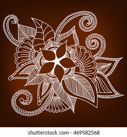 Doodle abstract flower. Vector illustration