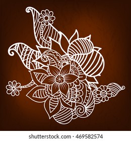 Doodle abstract flower. Vector illustration