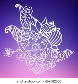 Doodle abstract flower. Vector illustration