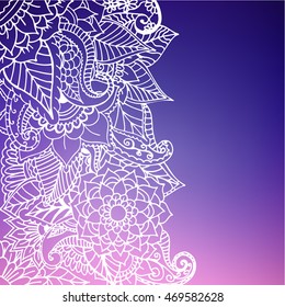 Doodle abstract flower. Vector illustration