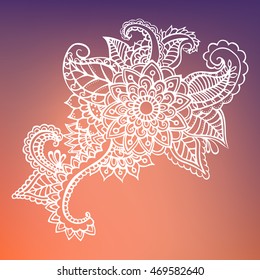 Doodle abstract flower. Vector illustration