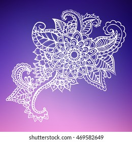Doodle abstract flower. Vector illustration