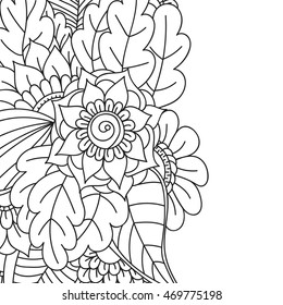 Doodle abstract flower. Vector illustration
