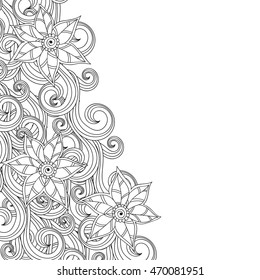 Doodle abstract flower. Vector illustration
