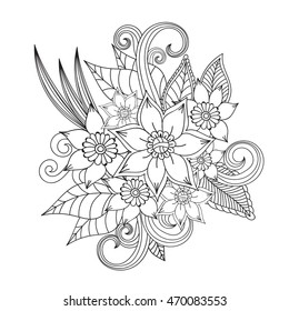 Doodle abstract flower. Vector illustration

