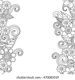 Doodle abstract flower. Vector illustration
