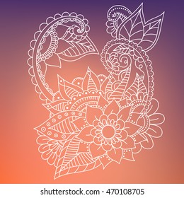 Doodle abstract flower. Vector illustration
