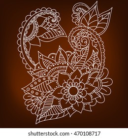 Doodle abstract flower. Vector illustration
