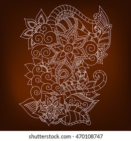 Doodle abstract flower. Vector illustration
