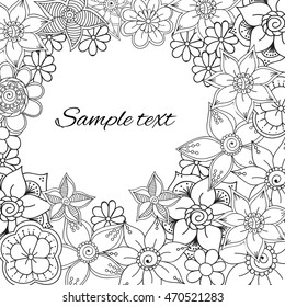 Doodle abstract flower. Vector illustration
