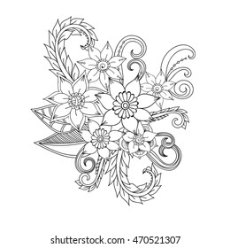 Doodle abstract flower. Vector illustration
