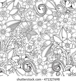 Doodle Abstract Flower Vector Illustration Stock Vector (Royalty Free ...