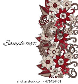 Doodle abstract flower. Vector illustration 
