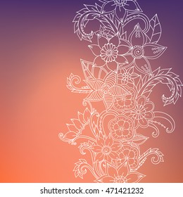 Doodle abstract flower. Vector illustration 
